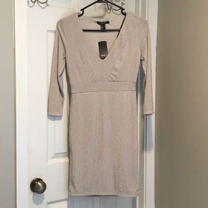 Champagne sparkle fitted dress